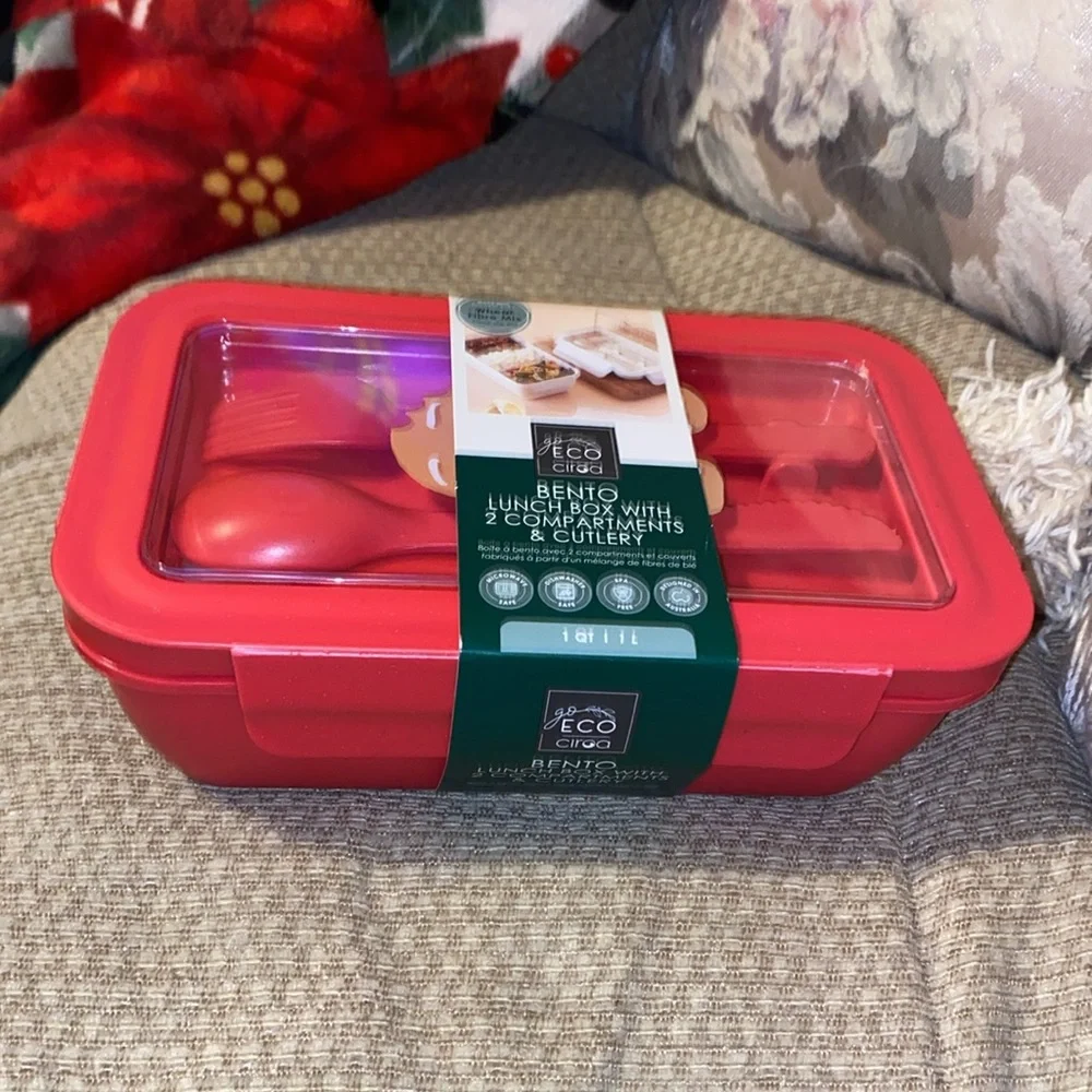 ❤️NWT ECO Circoa Bento Lunch Box within 2 Compartments & Cutlery